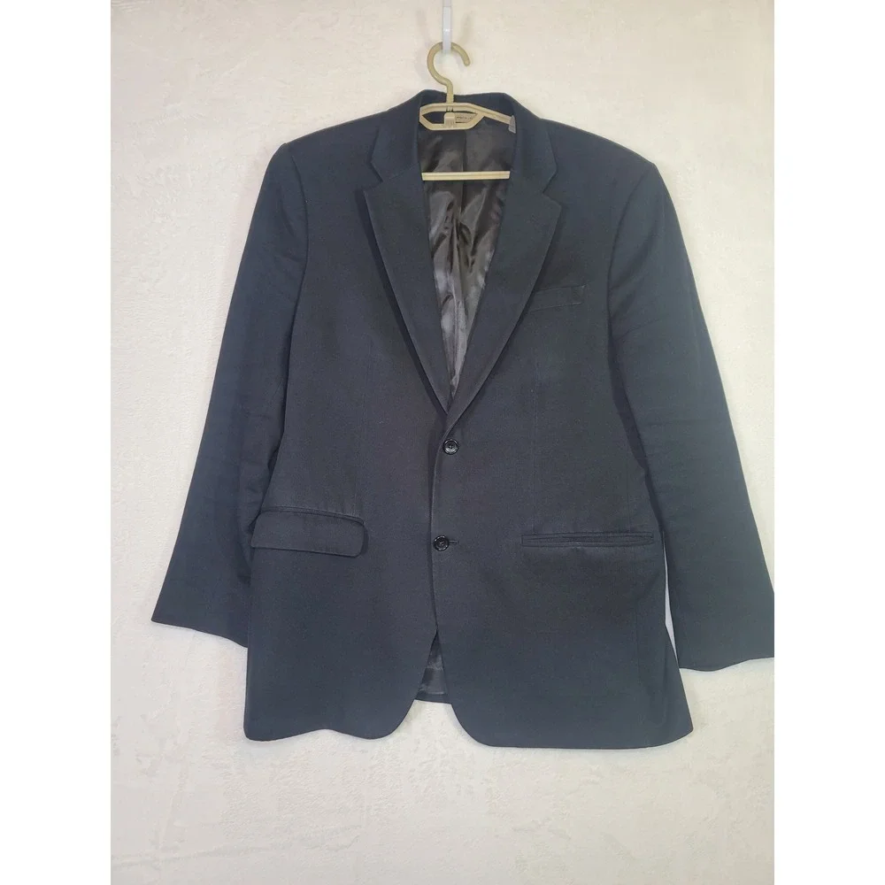 Banana Republic Classic Black Blazer Career Sport Coat Office Cotton 44R Luxury